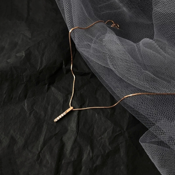 Jewelry - Simple Rose Gold Diamond Necklace